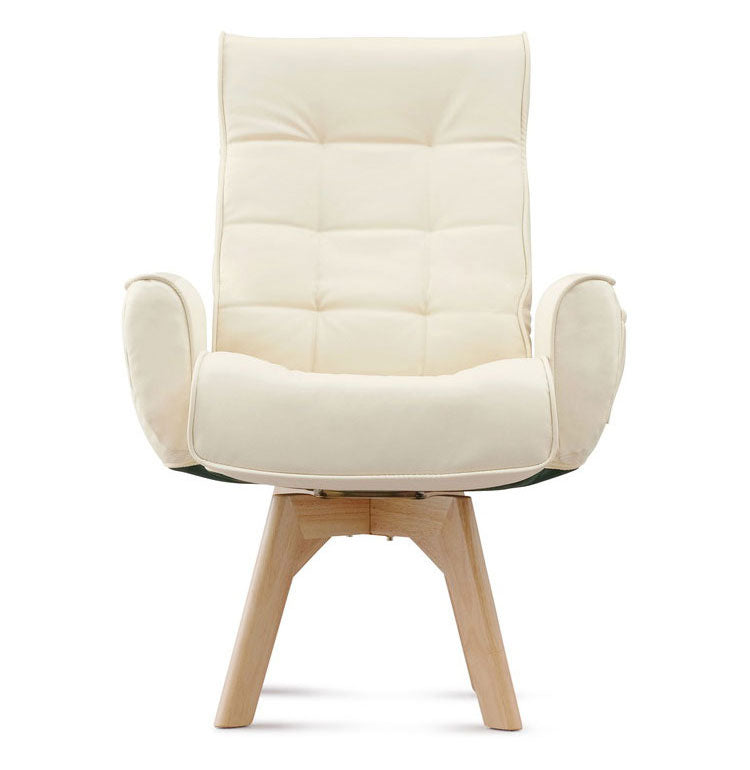 アイリスオーヤマ 回転チェア レザー調 LECN-KH アイボリー 肘付き 回転チェア リクライニングチェア 椅子 イス チェア デスクチェア IRIS OHYAMA(代引不可)