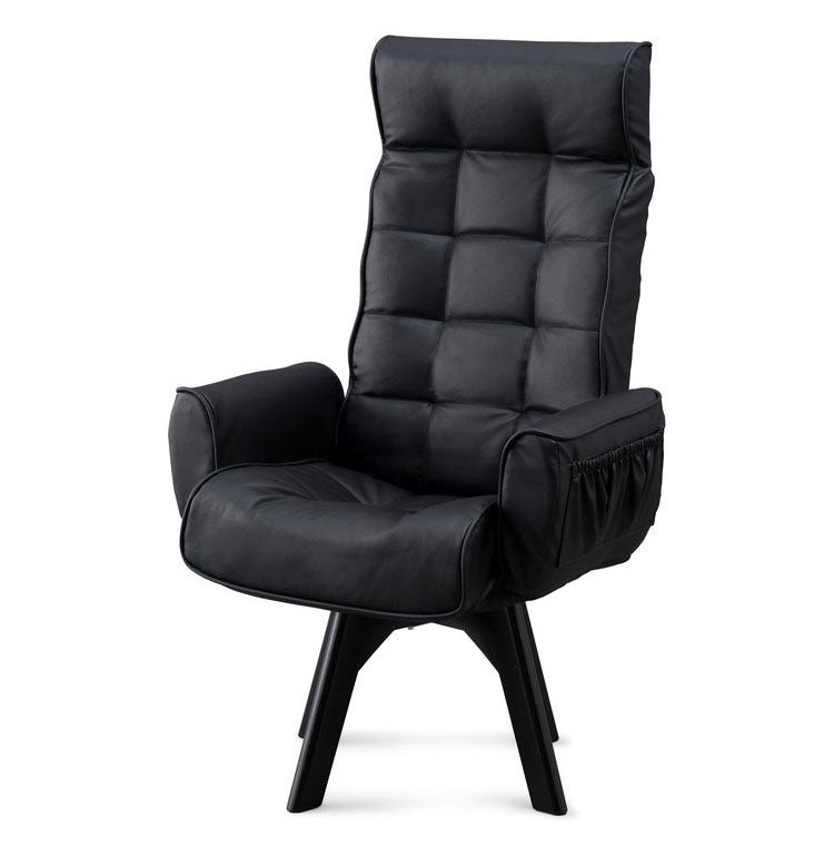 アイリスオーヤマ 回転チェア レザー調 ハイバック LECN-KHB ブラック 肘付き 回転チェア リクライニングチェア 椅子 イス チェア デスクチェア IRIS OHYAMA(代引不可)