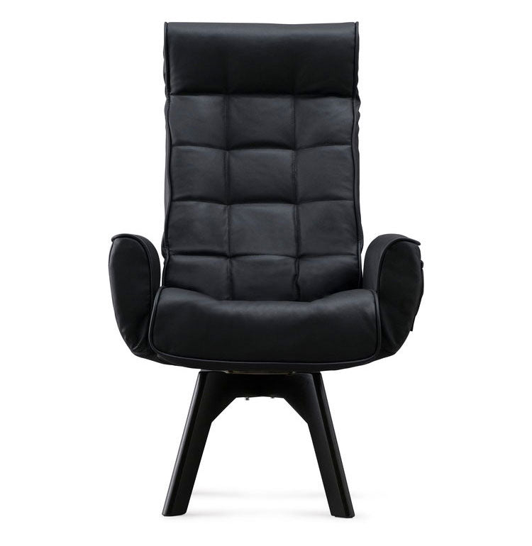 アイリスオーヤマ 回転チェア レザー調 ハイバック LECN-KHB ブラック 肘付き 回転チェア リクライニングチェア 椅子 イス チェア デスクチェア IRIS OHYAMA(代引不可)