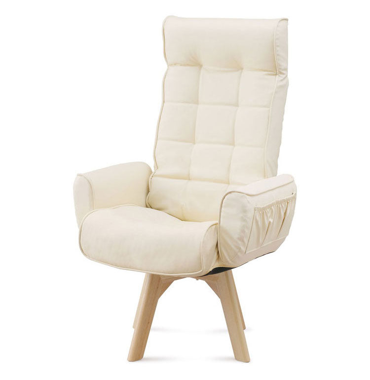 アイリスオーヤマ 回転チェア レザー調 ハイバック LECN-KHB アイボリー 肘付き 回転チェア リクライニングチェア 椅子 イス チェア デスクチェア IRIS OHYAMA(代引不可)