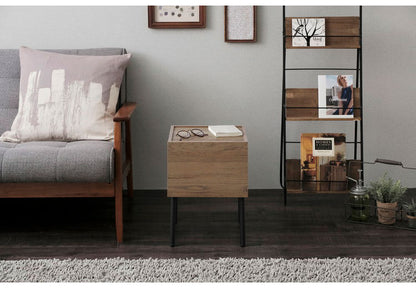 アイリスオーヤマ アイアンウッドサイドテーブル IWST-300R ブラック/アッシュブラウン HIROBIROシリーズ サイドテーブル ソファサイド ベッドサイド IRIS OHYAMA(代引不可)