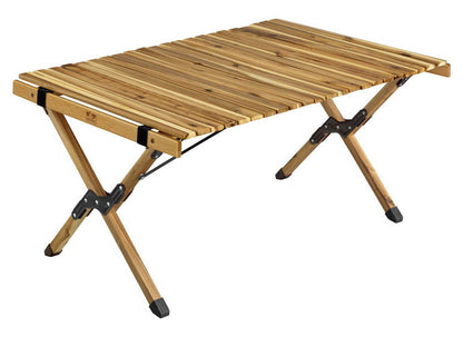 アイリスオーヤマ ウッドロールテーブル WRT-90 アカシア ロールテーブル キャンプ アウトドア テーブル 机 IRIS OHYAMA(代引不可)