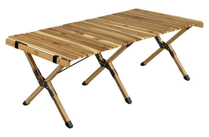 アイリスオーヤマ ウッドロールテーブル WRT-120 アカシア ロールテーブル キャンプ アウトドア テーブル 机 IRIS OHYAMA(代引不可)