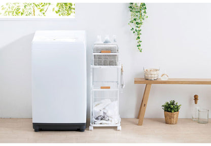 アイリスオーヤマ ランドリーバスケットワゴン2段 LBW-452 ホワイト ランドリーラック 2段 ランドリーワゴン 洗濯かご ランドリーバスケット IRIS OHYAMA(代引不可)