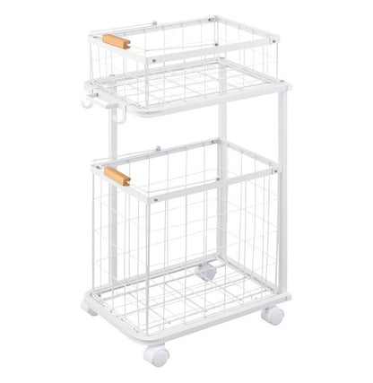 アイリスオーヤマ ランドリーバスケットワゴン2段 LBW-452 ホワイト ランドリーラック 2段 ランドリーワゴン 洗濯かご ランドリーバスケット IRIS OHYAMA(代引不可)