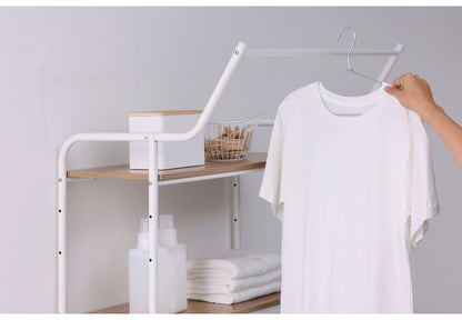 アイリスオーヤマ スタイルランドリーラック ハンガーバー付き HSLR-695R ホワイト 洗濯機ラック IRIS OHYAMA(代引不可)