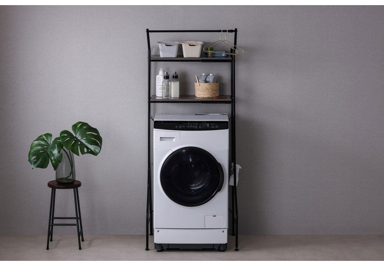 アイリスオーヤマ 伸縮スタイルランドリーラック ハンガーバー付き HSLR-EX895 ブラック 洗濯機ラック 伸縮式 ラック 棚 IRIS OHYAMA(代引不可)