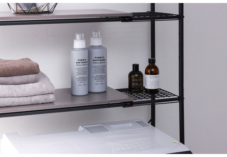 アイリスオーヤマ 伸縮スタイルランドリーラック ハンガーバー付き HSLR-EX895 ブラック 洗濯機ラック 伸縮式 ラック 棚 IRIS OHYAMA(代引不可)