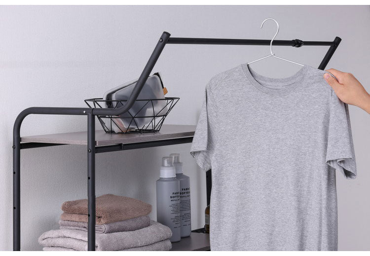 アイリスオーヤマ 伸縮スタイルランドリーラック ハンガーバー付き HSLR-EX895 ブラック 洗濯機ラック 伸縮式 ラック 棚 IRIS OHYAMA(代引不可)