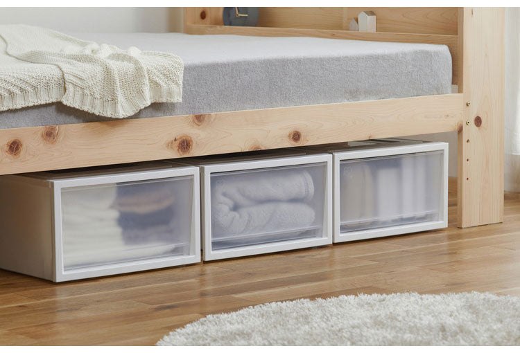 アイリスオーヤマ 収納ケース 収納ボックス 3個セット ネスティングボックスチェスト NSBC-500×3 ホワイト/クリア 押入れ収納 押し入れ収納 衣装ケース クローゼット収納 IRIS OHYAMA(代引不可)