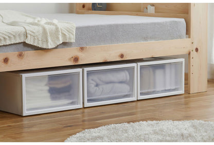 アイリスオーヤマ 収納ケース 収納ボックス 3個セット ネスティングボックスチェスト NSBC-500×3 ホワイト/クリア 押入れ収納 押し入れ収納 衣装ケース クローゼット収納 IRIS OHYAMA(代引不可)