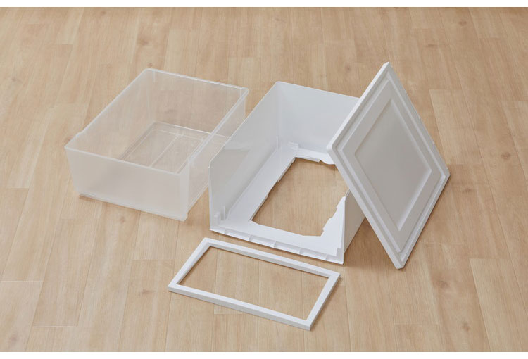 アイリスオーヤマ 収納ケース 収納ボックス 3個セット ネスティングボックスチェスト NSBC-500×3 ホワイト/クリア 押入れ収納 押し入れ収納 衣装ケース クローゼット収納 IRIS OHYAMA(代引不可)