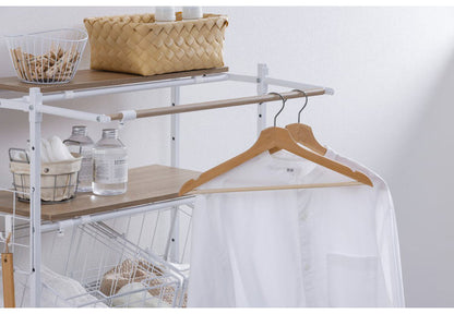 アイリスオーヤマ バスケット付き伸縮スタイルランドリーラック BSSL-860R ホワイト 洗濯かご ランドリーバスケット 洗濯機ラック 伸縮式 ラック 棚 IRIS OHYAMA(代引不可)