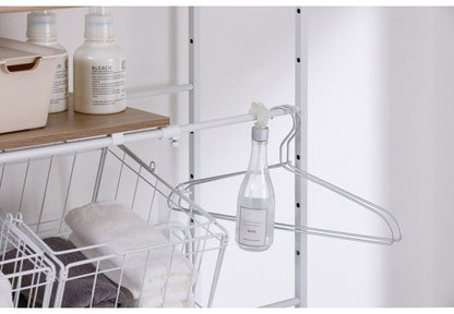 アイリスオーヤマ バスケット付き伸縮スタイルランドリーラック BSSL-860R ホワイト 洗濯かご ランドリーバスケット 洗濯機ラック 伸縮式 ラック 棚 IRIS OHYAMA(代引不可)