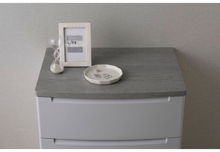 アイリスオーヤマ ウッドトップノックダウンチェスト 幅56cm 4段 KDMG-564WT ライトグレー 木目調 天板 収納ケース リビングチェスト クローゼット ウッドトップチェスト IRIS OHYAMA(代引不可)