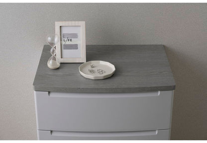 アイリスオーヤマ ウッドトップノックダウンチェスト 幅56cm 4段 KDMG-564WT ライトグレー 木目調 天板 収納ケース リビングチェスト クローゼット ウッドトップチェスト IRIS OHYAMA(代引不可)