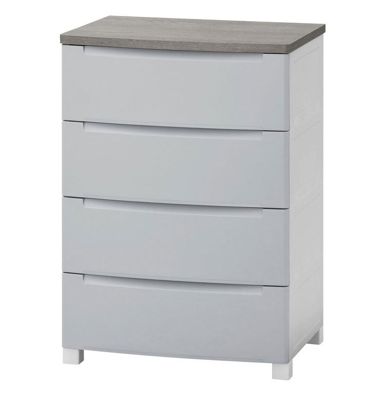 アイリスオーヤマ ウッドトップノックダウンチェスト 幅56cm 4段 KDMG-564WT ライトグレー 木目調 天板 収納ケース リビングチェスト クローゼット ウッドトップチェスト IRIS OHYAMA(代引不可)