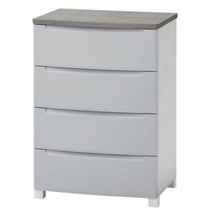 アイリスオーヤマ ウッドトップノックダウンチェスト 幅56cm 4段 KDMG-564WT ライトグレー 木目調 天板 収納ケース リビングチェスト クローゼット ウッドトップチェスト IRIS OHYAMA(代引不可)