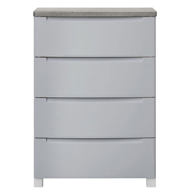 アイリスオーヤマ ウッドトップノックダウンチェスト 幅56cm 4段 KDMG-564WT ライトグレー 木目調 天板 収納ケース リビングチェスト クローゼット ウッドトップチェスト IRIS OHYAMA(代引不可)