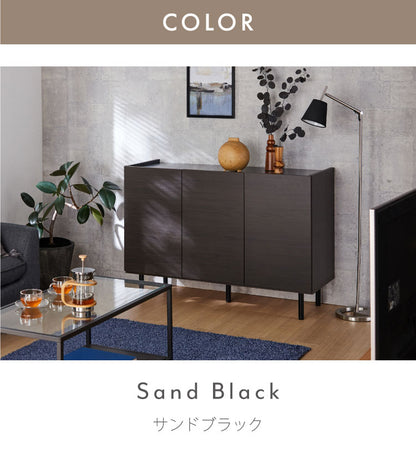 北欧風 キャビネット 幅125 オーク 日本製 完成品 木製 おしゃれ カウンター 間仕切り 国産 ナチュラル 木目 オレフィン 脚付き 収納 チェスト リビング 収納 スチール脚(代引不可)