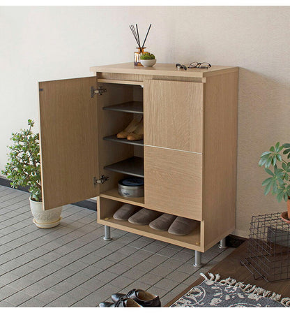 シューズボックス 下駄箱 靴箱 完成品 幅72.5×奥行37.5×高さ177cm MOISS加工 木製 脚付き エントランス 玄関 収納 棚 靴 シューズ ハイタイプ 可動 高さ調節 消臭 おしゃれ 北欧 大容量 日本製 国産(代引不可)