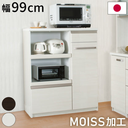 キッチンストッカー 完成品 日本製 幅99×奥行45×高さ120cm MOISS加工 パントリー 収納 頑丈 食器棚 キッチン 収納(代引不可)