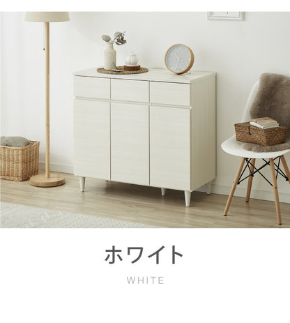 【日本製 完成品】北欧 木製 キャビネット 幅89 収納棚 扉付き リビング 収納家具 シェルフ 木製 rack 北欧 シンプル モダン 棚 本棚 家具 ウッド 大容量 オシャレ ブラウン ナチュラル ホワイト(代引不可)