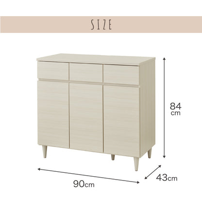 【日本製 完成品】北欧 木製 キャビネット 幅89 収納棚 扉付き リビング 収納家具 シェルフ 木製 rack 北欧 シンプル モダン 棚 本棚 家具 ウッド 大容量 オシャレ ブラウン ナチュラル ホワイト(代引不可)