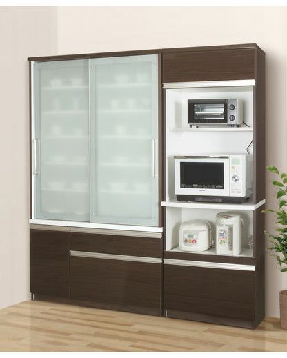 キッチンボード 日本製 完成品 MOISS加工 幅70.5×奥行51.5×高さ194.5cm オーバートラベルレール 採用 キッチン収納 収納(代引不可)