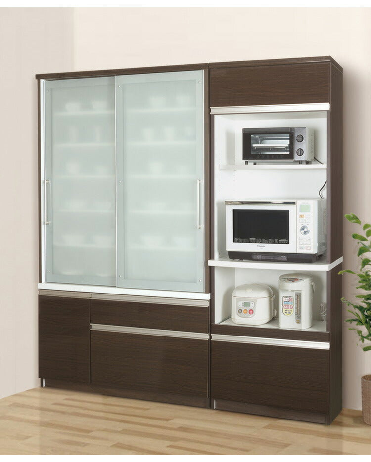 キッチンボード 日本製 完成品 MOISS加工 幅88×奥行46×高さ194.5cm オーバートラベルレール 採用 キッチン収納 収納(代引不可)