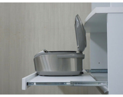 キッチンボード 日本製 完成品 MOISS加工 幅88×奥行46×高さ194.5cm オーバートラベルレール 採用 キッチン収納 収納(代引不可)