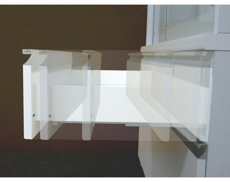 キッチンボード 日本製 完成品 MOISS加工 幅88×奥行46×高さ194.5cm オーバートラベルレール 採用 キッチン収納 収納(代引不可)