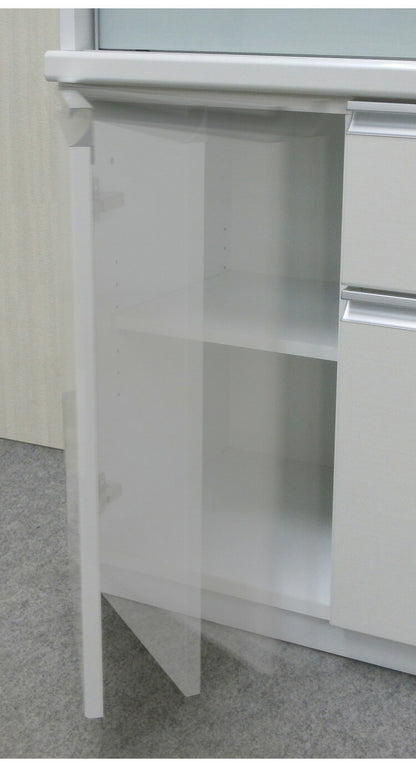 キッチンボード 日本製 完成品 MOISS加工 幅88×奥行46×高さ194.5cm オーバートラベルレール 採用 キッチン収納 収納(代引不可)