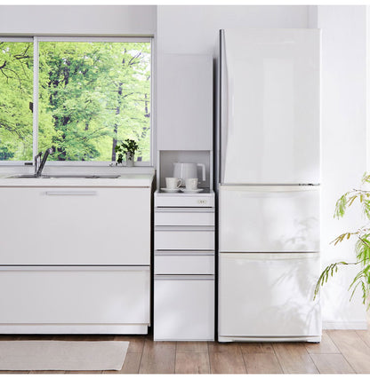 ステンレス キッチン収納棚 スリム 隙間収納 35cm 幅35cm 日本製 すき間収納 鏡面 ホワイト ルミナーレ 可動棚 引き出し おしゃれ シンプル モダン 一人暮らし キッチン収納 収納棚 スリム収納(代引不可)