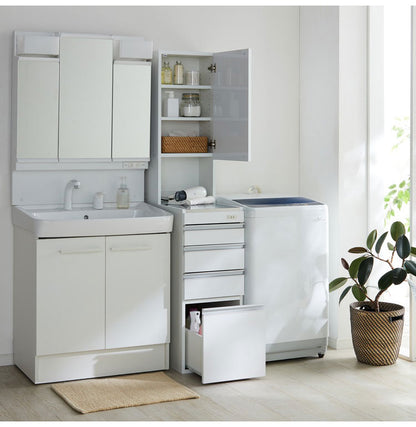 ステンレス キッチン収納棚 スリム 隙間収納 35cm 幅35cm 日本製 すき間収納 鏡面 ホワイト ルミナーレ 可動棚 引き出し おしゃれ シンプル モダン 一人暮らし キッチン収納 収納棚 スリム収納(代引不可)