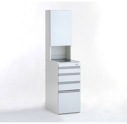 ステンレス キッチン収納棚 スリム 隙間収納 40cm 幅40cm 日本製 すき間収納 鏡面 ホワイト ルミナーレ 可動棚 引き出し おしゃれ シンプル モダン 一人暮らし キッチン収納 収納棚 スリム収納(代引不可)