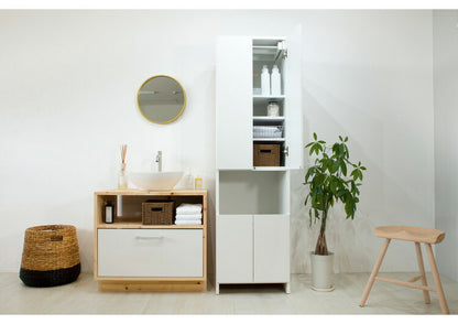 洗面所 収納 ランドリー収納 スライド式ハンガー 日本製 完成品 間収納 ランドリーチェスト 収納棚 サニタリー収納 薄型 サニタリーチェスト ランドリーラック 洗面所収納(代引不可)