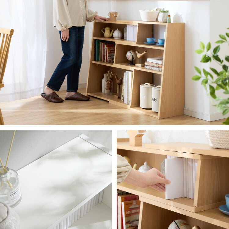 日本製 完成品 北欧風 本棚 75~143cm 伸縮 おしゃれ ブックシェルフ 文庫 家具 収納 リビング 壁 本 棚 ラック 大容量 隙間 すき間 お洒落 ほんだな 伸びる