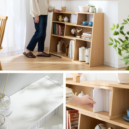 日本製 完成品 北欧風 本棚 90~172cm 伸縮 おしゃれ ブックシェルフ 文庫 家具 収納 リビング 壁 本 棚 ラック 大容量 隙間 すき間 お洒落 ほんだな 伸びる