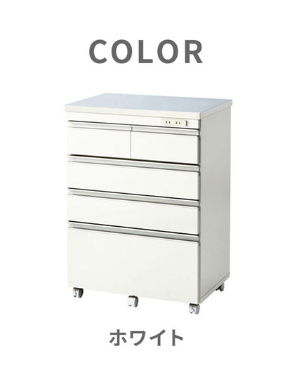 キッチンカウンター 間仕切り ステンレス天板 幅60 完成品 国産 背面化粧仕上げ 鏡面仕上げ 【開梱設置無料】 キャスター付き 4段 レンジ台 レンジラック 食器棚 キッチンワゴン(代引不可)