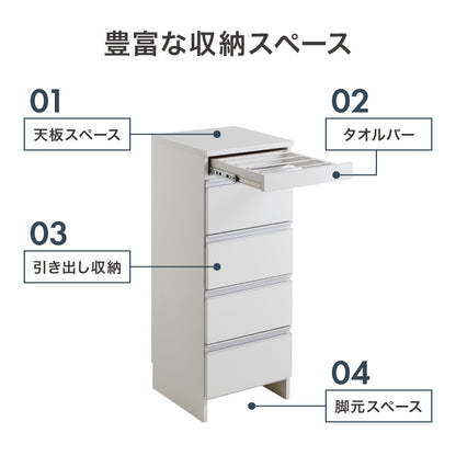 日本製 完成品 ちょい干しできる ランドリーチェスト スライドレール ハンガー付き 幅40cm 奥行 40cm ランドリーラック すき間収納 北欧 おしゃれ インテリア ランドリー サニタリー(代引不可)
