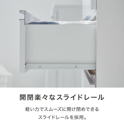 日本製 完成品 ちょい干しできる ランドリーチェスト スライドレール ハンガー付き 幅40cm 奥行 40cm ランドリーラック すき間収納 北欧 おしゃれ インテリア ランドリー サニタリー(代引不可)