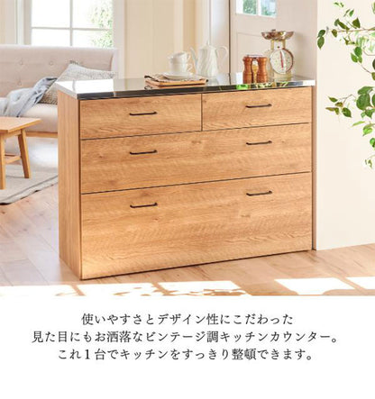 日本製 ステンレス キッチンカウンター ヴィンテージ調 60cm 北欧 おしゃれ かわいい 収納 ステンレスゴミ箱 上ラック レンジラック ダスト ボックスレンジ 日本製 開梱設置