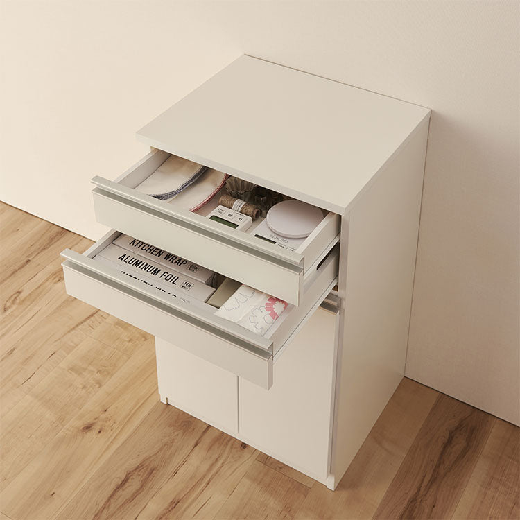 ゴミ箱 隠す収納 キッチンカウンター 2分別 蓋が自動開閉 スライドレール付き完成品 日本製 ペールワゴン ペールストッカー ダストボックス レンジ台 レンジラック(代引不可)