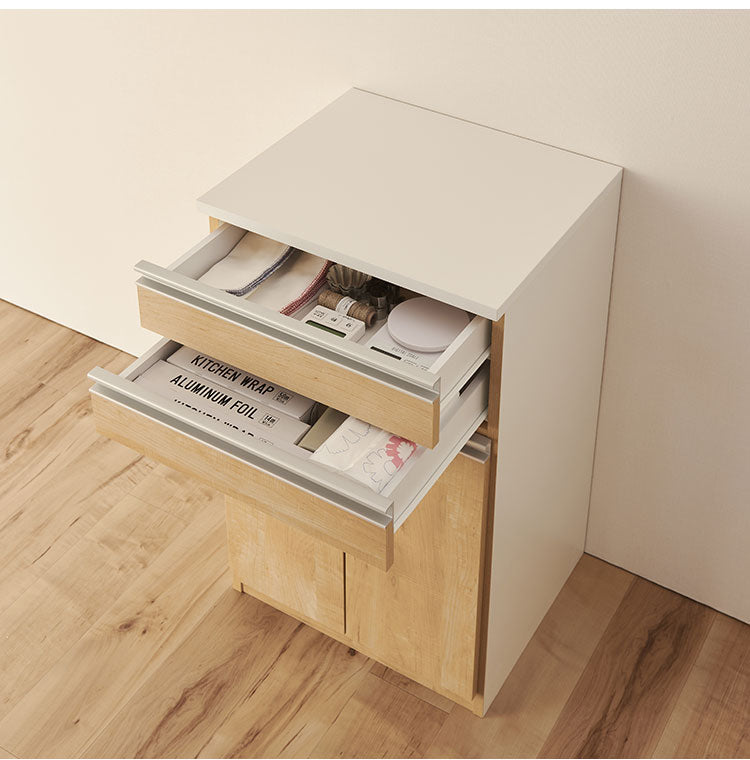 ゴミ箱 隠す収納 キッチンカウンター 2分別 蓋が自動開閉 スライドレール付き完成品 日本製 ペールワゴン ペールストッカー ダストボックス レンジ台 レンジラック(代引不可)