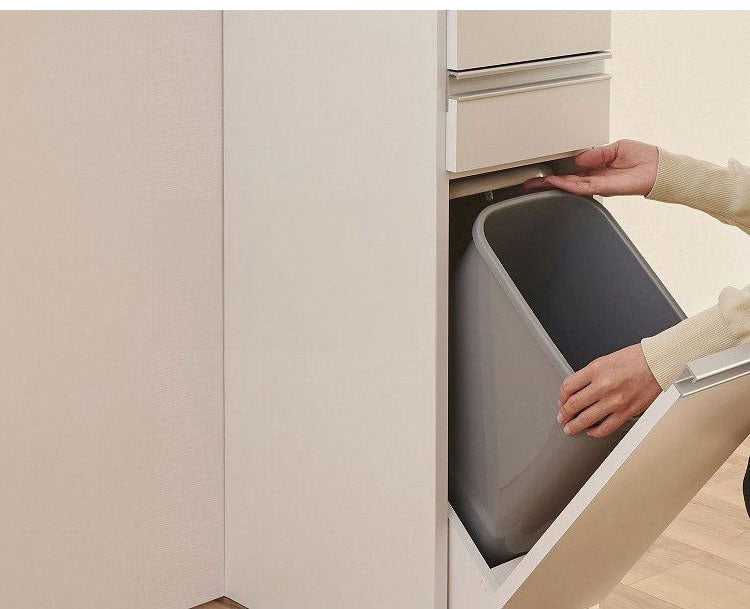 ゴミ箱 隠す収納 キッチンカウンター 2分別 蓋が自動開閉 スライドレール付き完成品 日本製 ペールワゴン ペールストッカー ダストボックス レンジ台 レンジラック(代引不可)