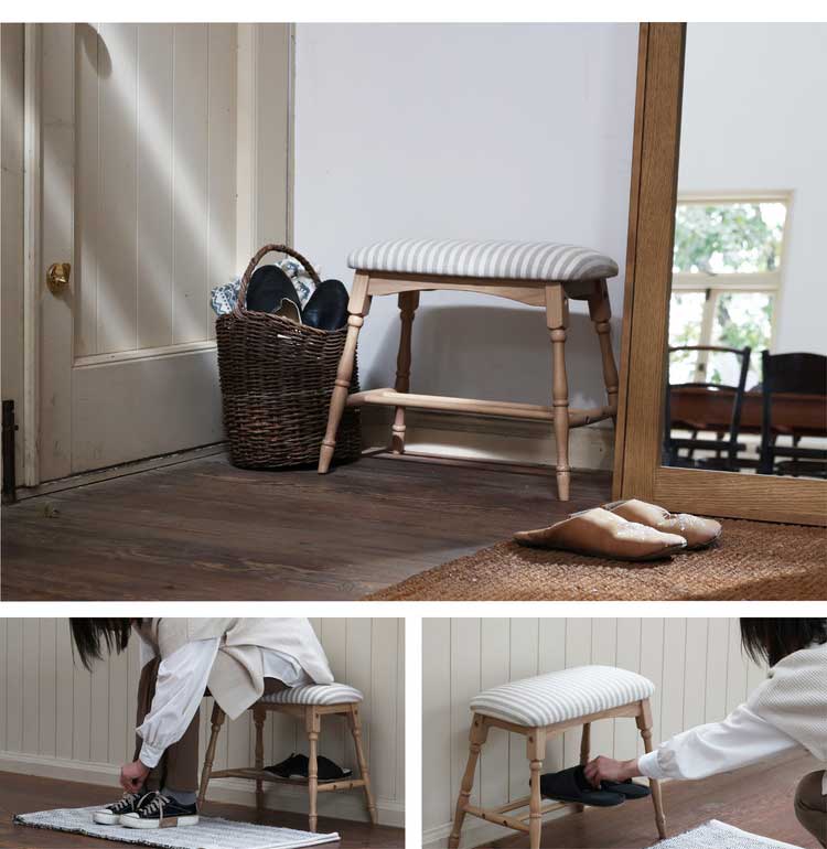 ベンチ アンティーク調 天然木 完成品 椅子 ダイニングベンチ リビングベンチ 長椅子 長イス 食卓ベンチ 木製イス ナチュラル かわいい 北欧 シンプル Calet ベンチ(代引不可)