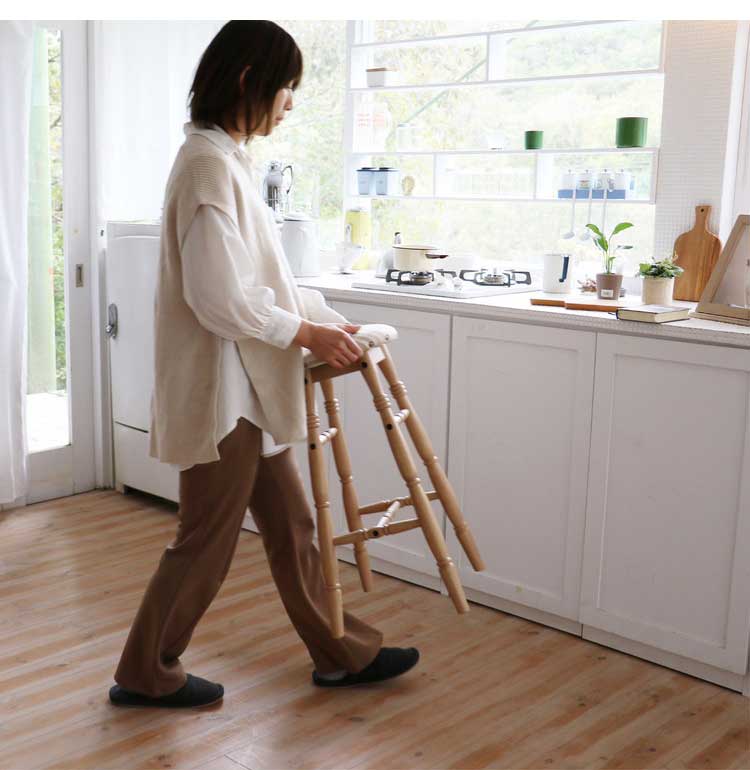 ロースツール スツール 天然木 木製 丸 椅子 一人用 チェア チェアー イス いす 1Pチェア リラックスチェア バースツール バーチェア カウンターチェア カフェ風(代引不可)