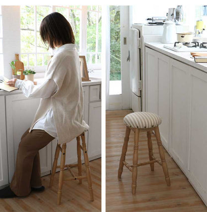 ロースツール スツール 天然木 木製 丸 椅子 一人用 チェア チェアー イス いす 1Pチェア リラックスチェア バースツール バーチェア カウンターチェア カフェ風(代引不可)