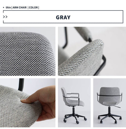 オフィスチェア アームチェア 高さ調節 肘置き 肘掛け キャスター付き 昇降式 コンパクト 背もたれ パソコンチェア 書斎 おしゃれ 北欧 スチール スタイリッシュ(代引不可)